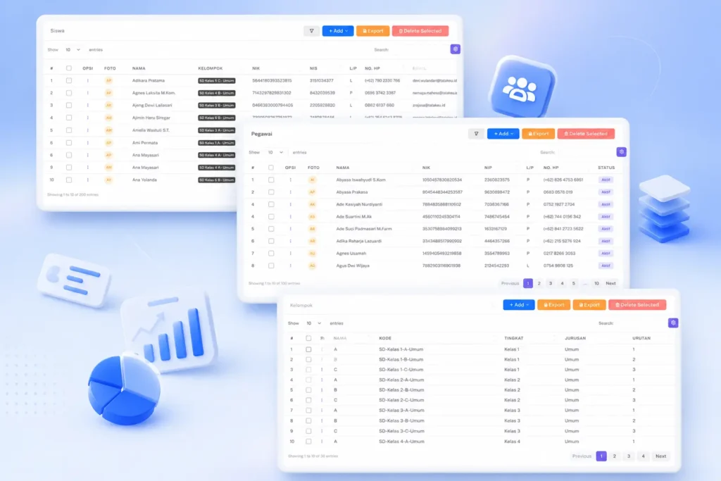 Fitur Data Master Aplikasi Keuangan Yayasan